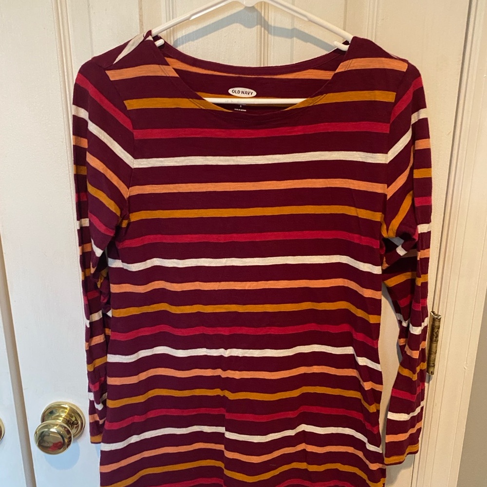 🌺 3/$10 Maternity Relaxed Fit Striped Long Sleeve Top